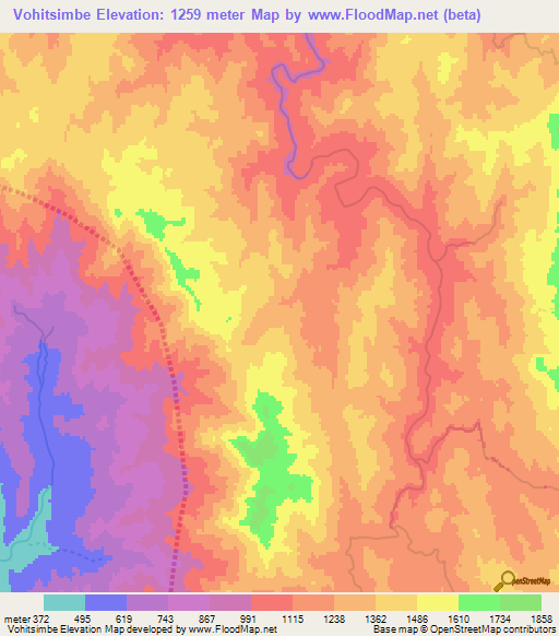 Vohitsimbe,Madagascar Elevation Map
