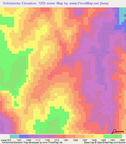 Vohitsimbe,Madagascar Elevation Map