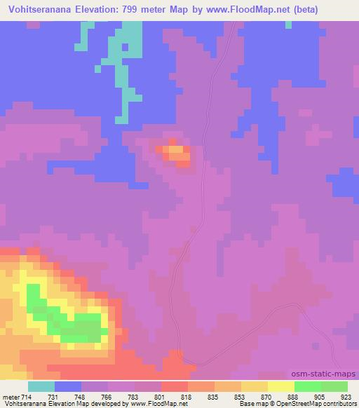 Vohitseranana,Madagascar Elevation Map