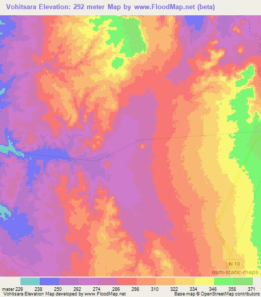 Vohitsara,Madagascar Elevation Map