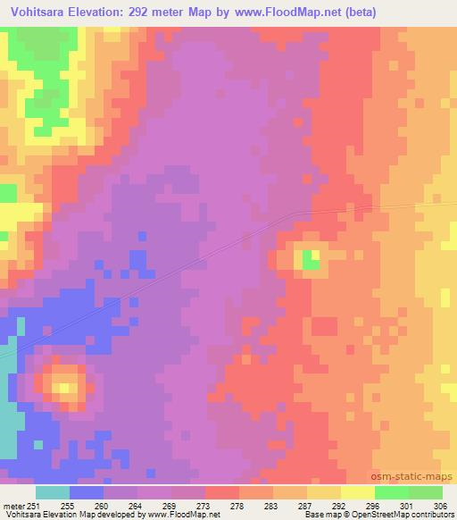 Vohitsara,Madagascar Elevation Map