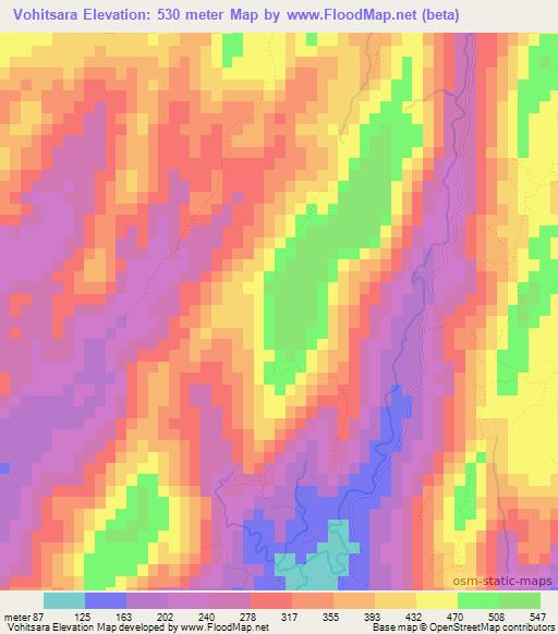 Vohitsara,Madagascar Elevation Map