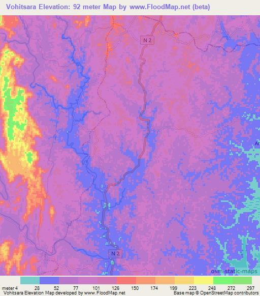 Vohitsara,Madagascar Elevation Map