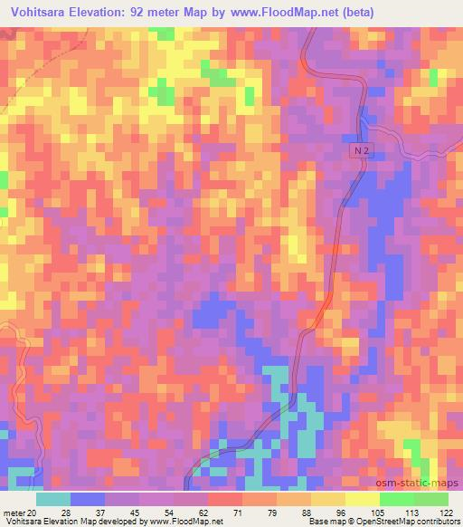 Vohitsara,Madagascar Elevation Map