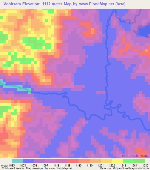 Vohitsara,Madagascar Elevation Map