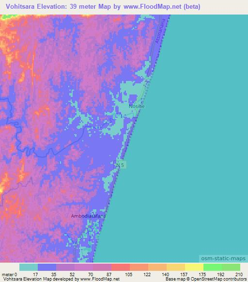 Vohitsara,Madagascar Elevation Map