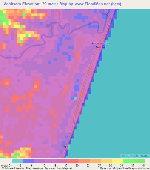 Vohitsara,Madagascar Elevation Map