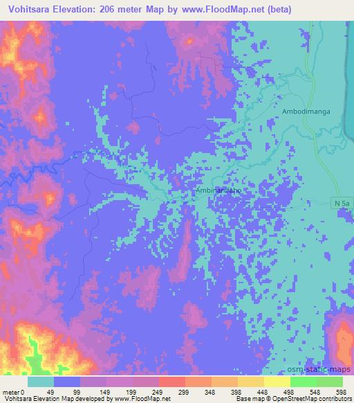 Vohitsara,Madagascar Elevation Map