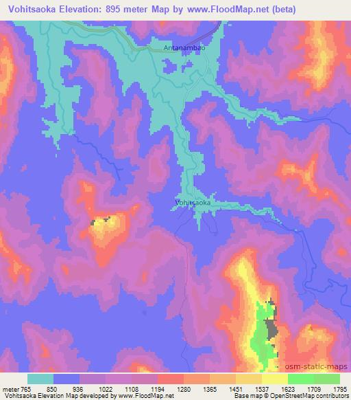 Vohitsaoka,Madagascar Elevation Map