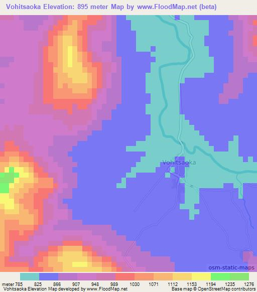Vohitsaoka,Madagascar Elevation Map