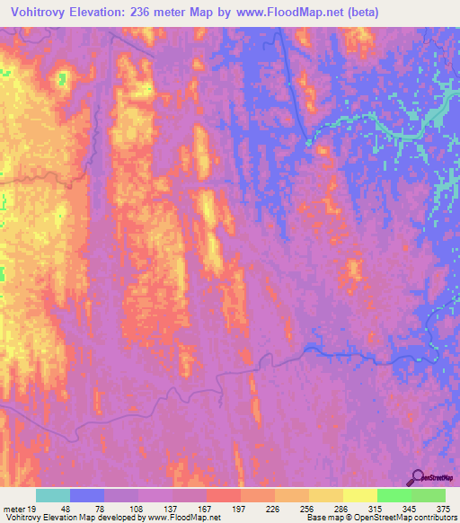 Vohitrovy,Madagascar Elevation Map