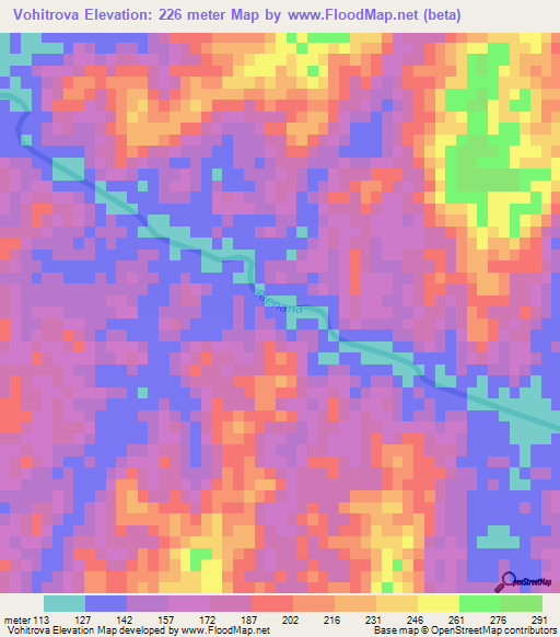 Vohitrova,Madagascar Elevation Map