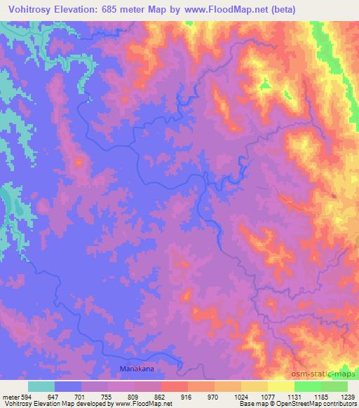 Vohitrosy,Madagascar Elevation Map