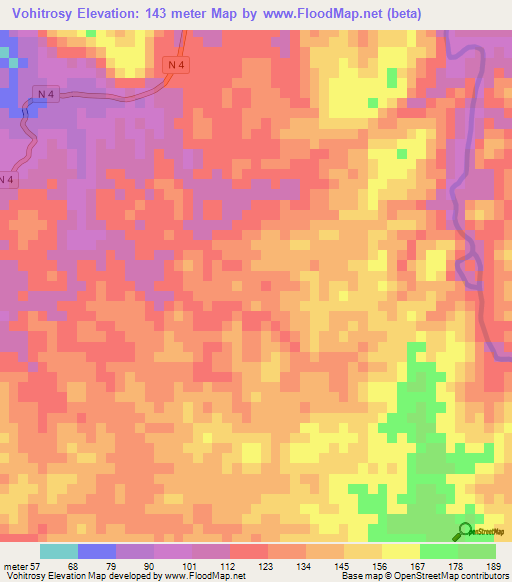 Vohitrosy,Madagascar Elevation Map