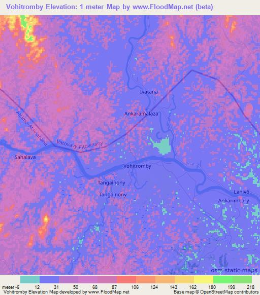 Vohitromby,Madagascar Elevation Map