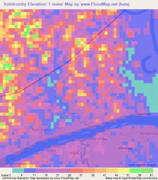Vohitromby,Madagascar Elevation Map