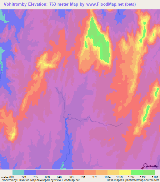 Vohitromby,Madagascar Elevation Map