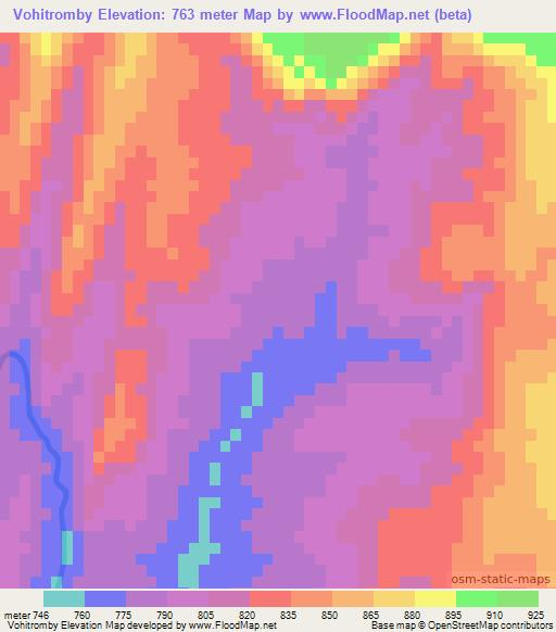 Vohitromby,Madagascar Elevation Map