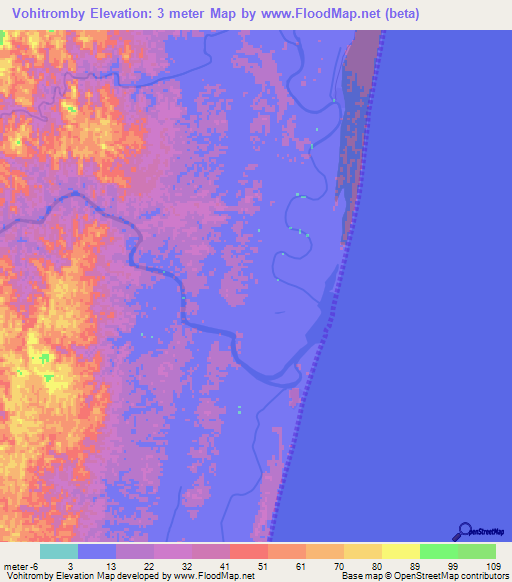 Vohitromby,Madagascar Elevation Map
