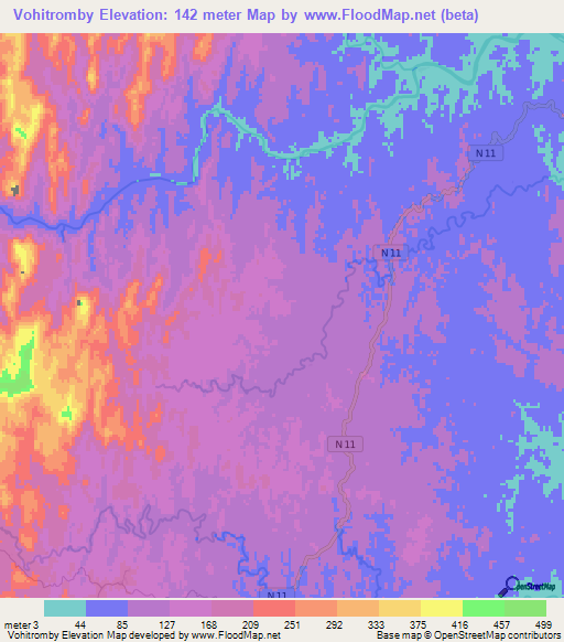 Vohitromby,Madagascar Elevation Map