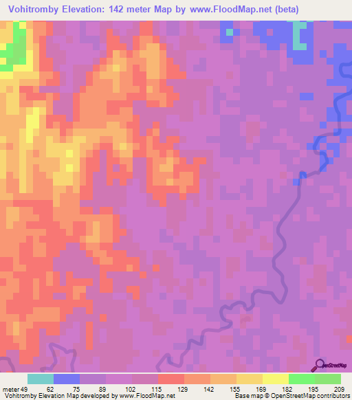 Vohitromby,Madagascar Elevation Map