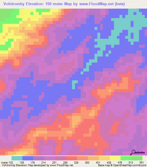 Vohitromby,Madagascar Elevation Map