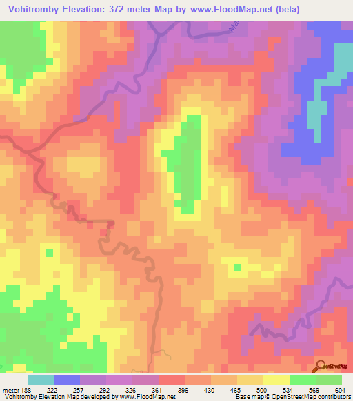 Vohitromby,Madagascar Elevation Map