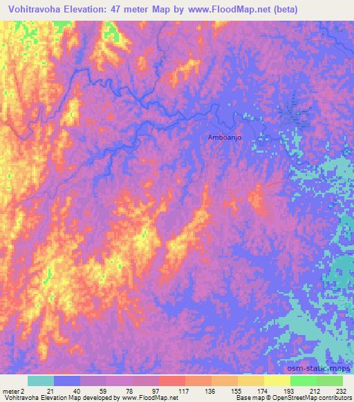 Vohitravoha,Madagascar Elevation Map