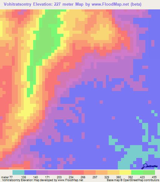 Vohitratsontry,Madagascar Elevation Map