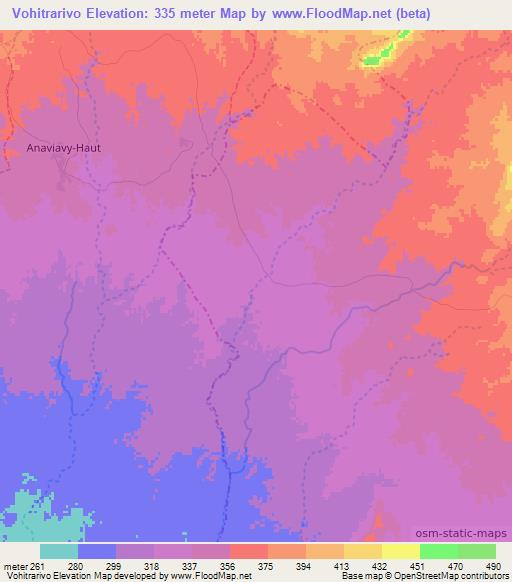 Vohitrarivo,Madagascar Elevation Map