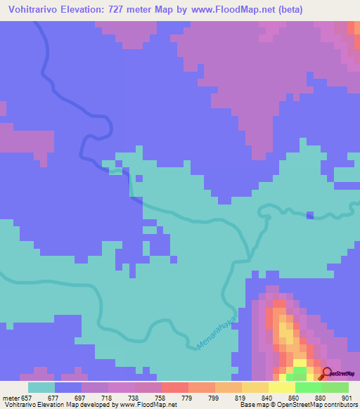 Vohitrarivo,Madagascar Elevation Map