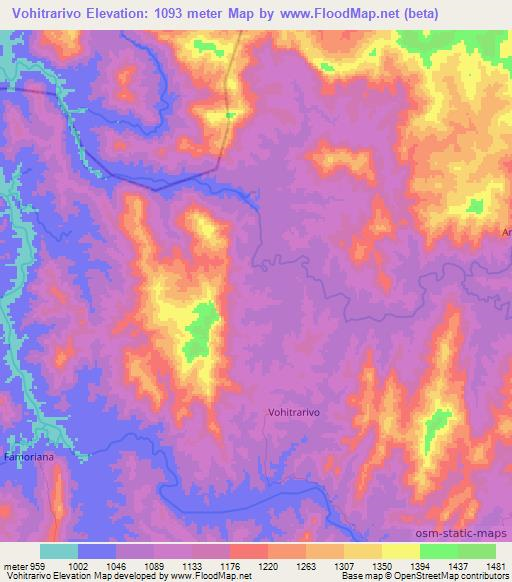 Vohitrarivo,Madagascar Elevation Map