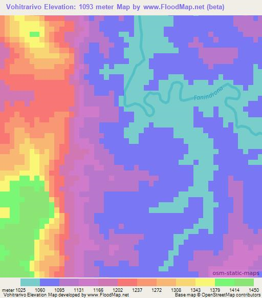 Vohitrarivo,Madagascar Elevation Map
