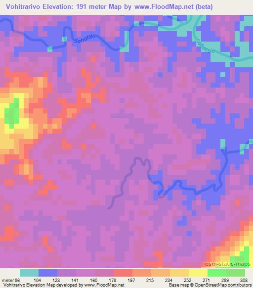 Vohitrarivo,Madagascar Elevation Map