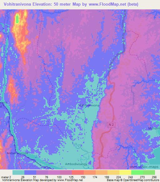 Vohitranivona,Madagascar Elevation Map