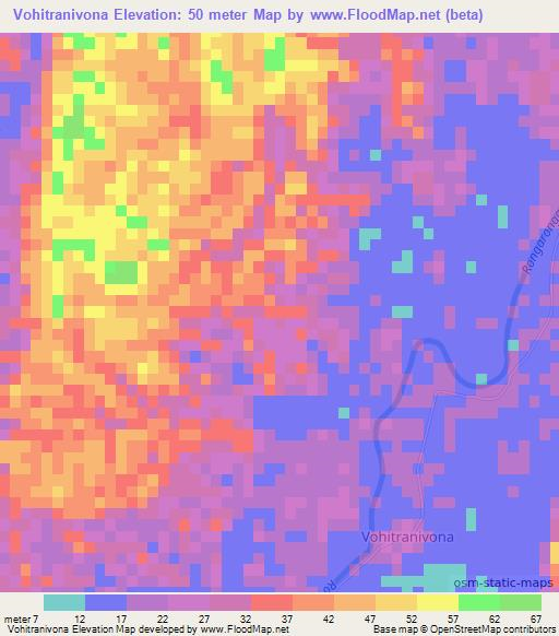 Vohitranivona,Madagascar Elevation Map