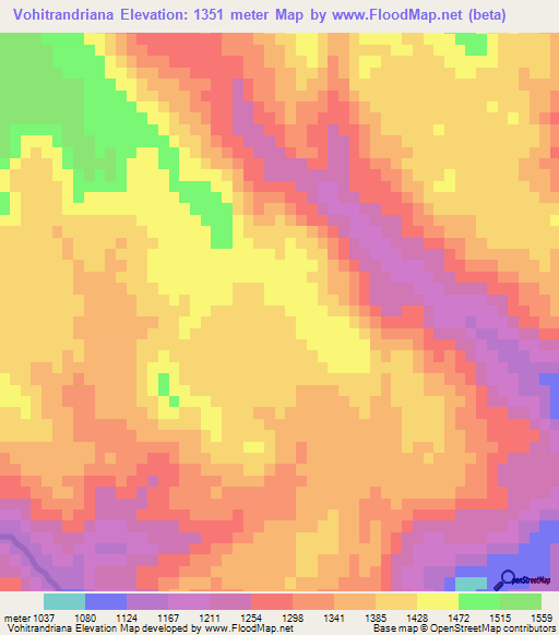 Vohitrandriana,Madagascar Elevation Map