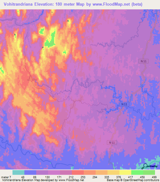 Vohitrandriana,Madagascar Elevation Map