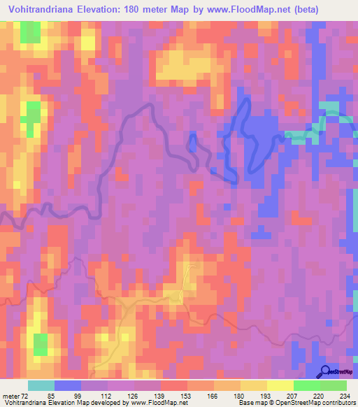 Vohitrandriana,Madagascar Elevation Map