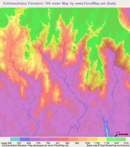 Vohitrandriana,Madagascar Elevation Map