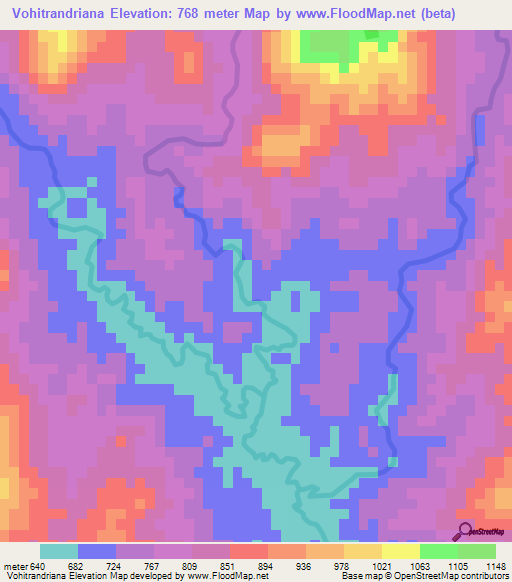 Vohitrandriana,Madagascar Elevation Map