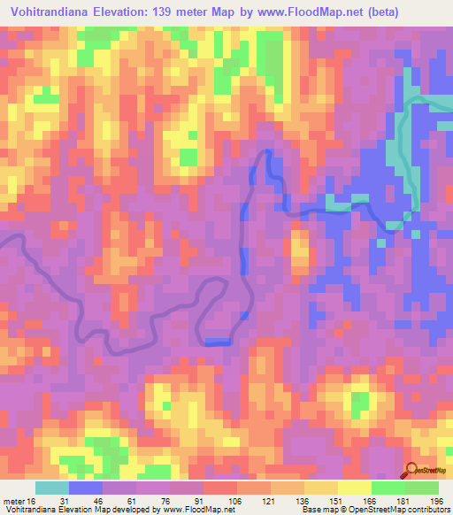 Vohitrandiana,Madagascar Elevation Map