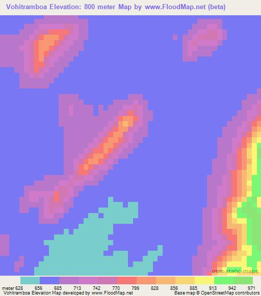 Vohitramboa,Madagascar Elevation Map