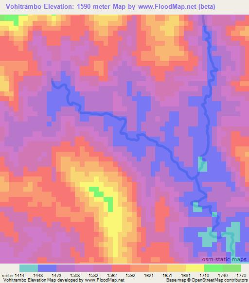 Vohitrambo,Madagascar Elevation Map