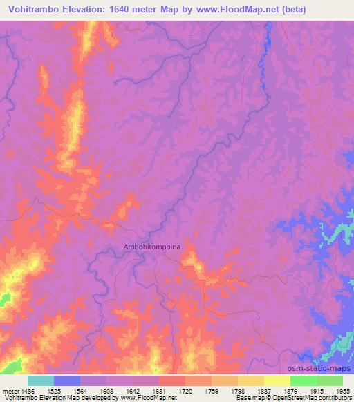 Vohitrambo,Madagascar Elevation Map