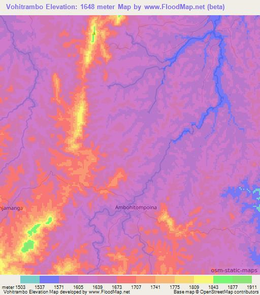 Vohitrambo,Madagascar Elevation Map