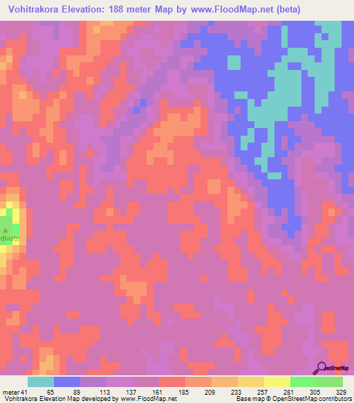 Vohitrakora,Madagascar Elevation Map