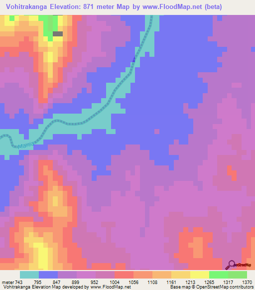 Vohitrakanga,Madagascar Elevation Map