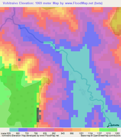 Vohitraivo,Madagascar Elevation Map