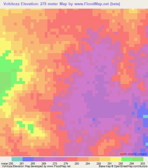 Vohitoza,Madagascar Elevation Map